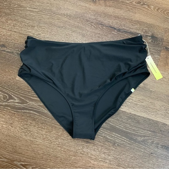 Summersalt Womens black high rise high leg ruched bikini bottom swimsuit 20 - Picture 1 of 8